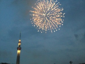 昨年の花火。このときはまだ豪雨の予兆は無かった。